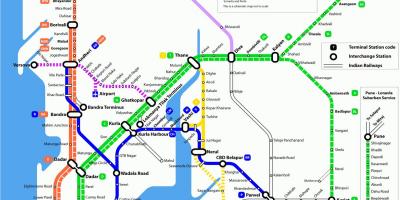 نقشه بمبئی قطار محلی