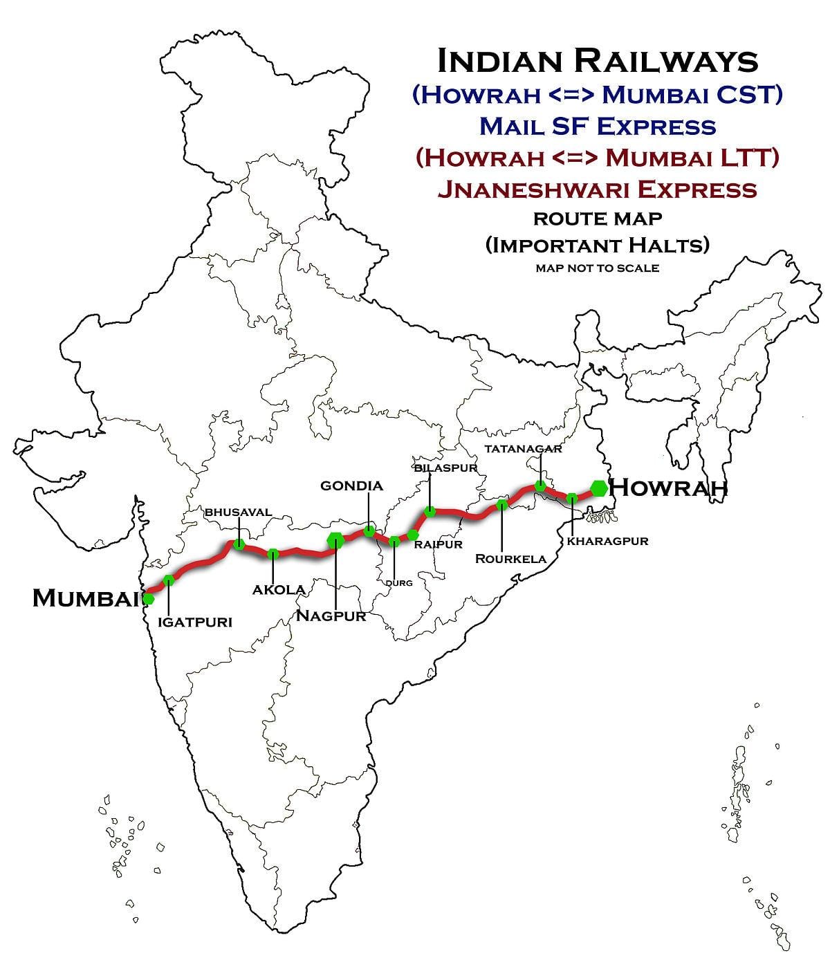 ناگپور Mumbai express بزرگراه نقشه