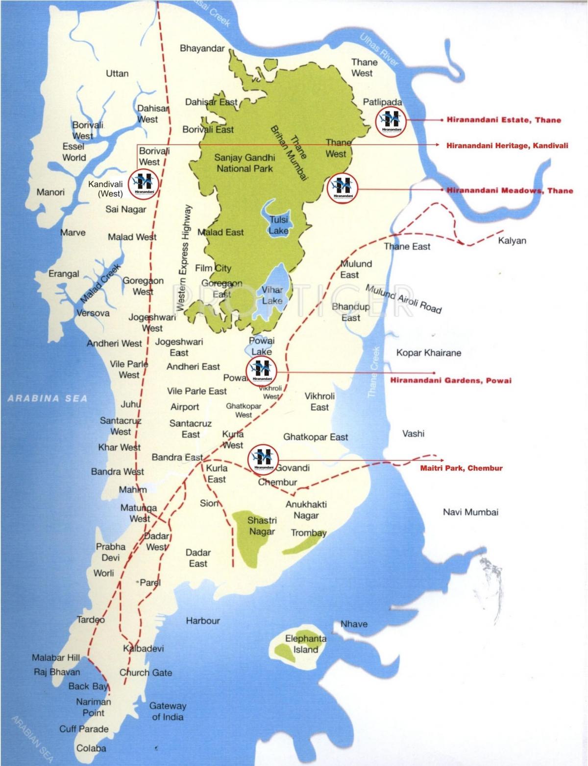 نقشه Colaba بمبئی