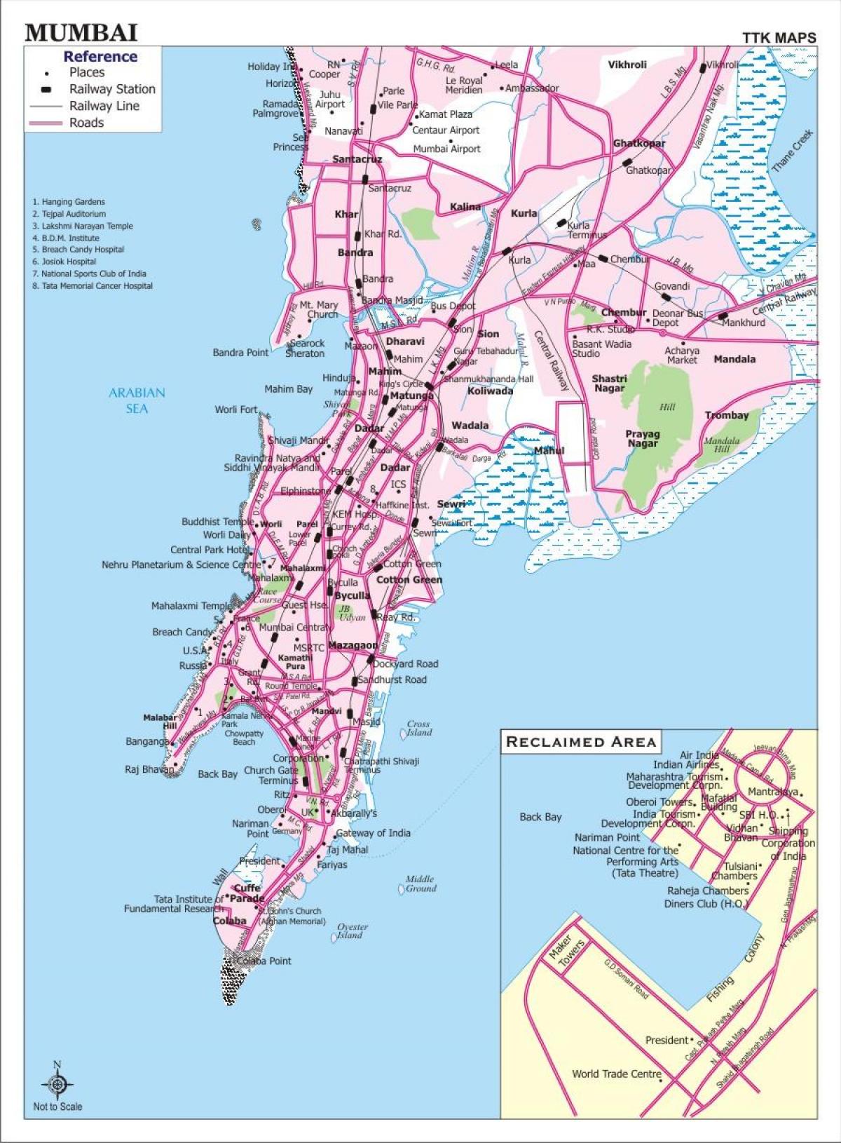 بمبئی, اتوبوس, نقشه مسیر