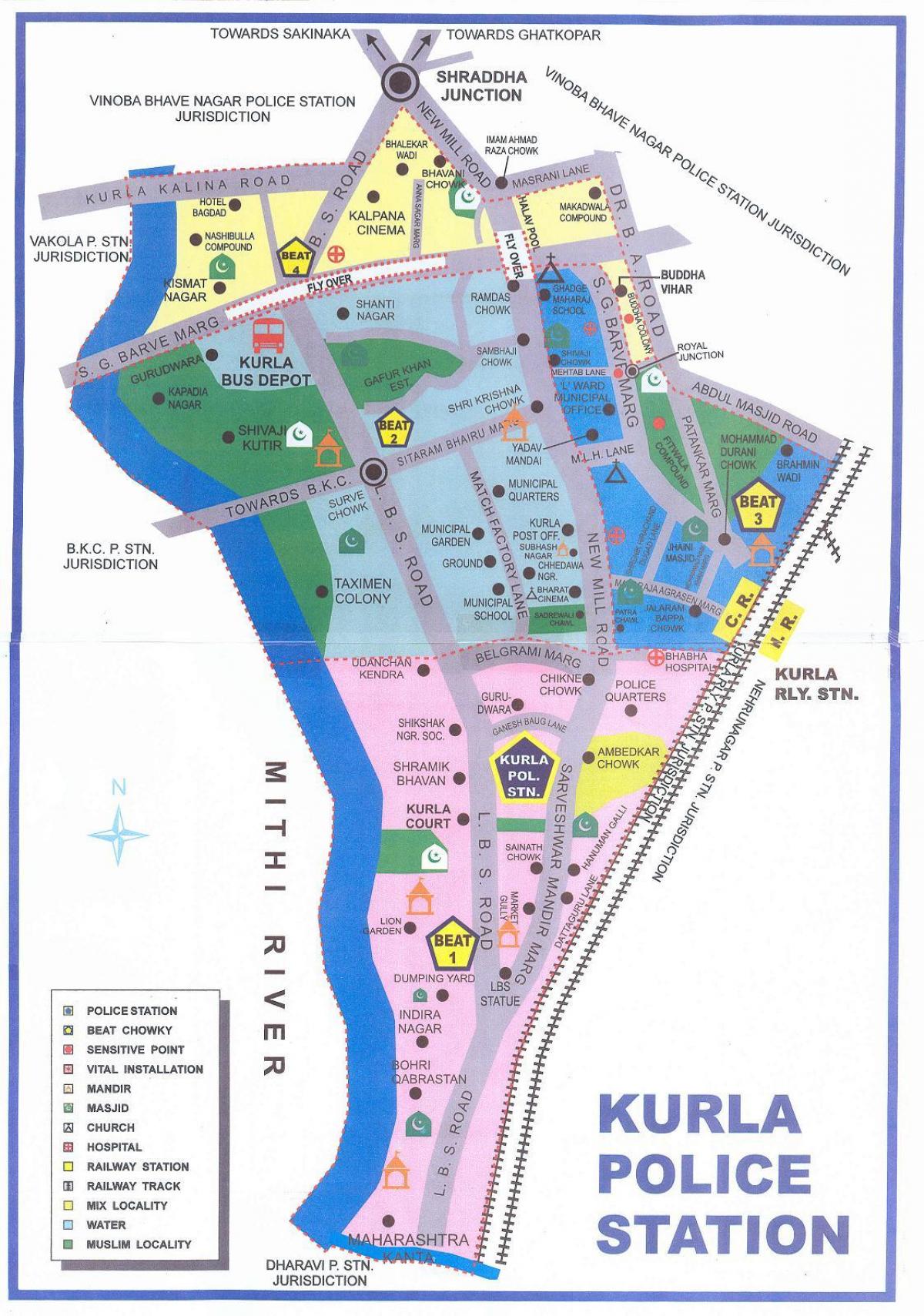 نقشه بمبئی Kurla