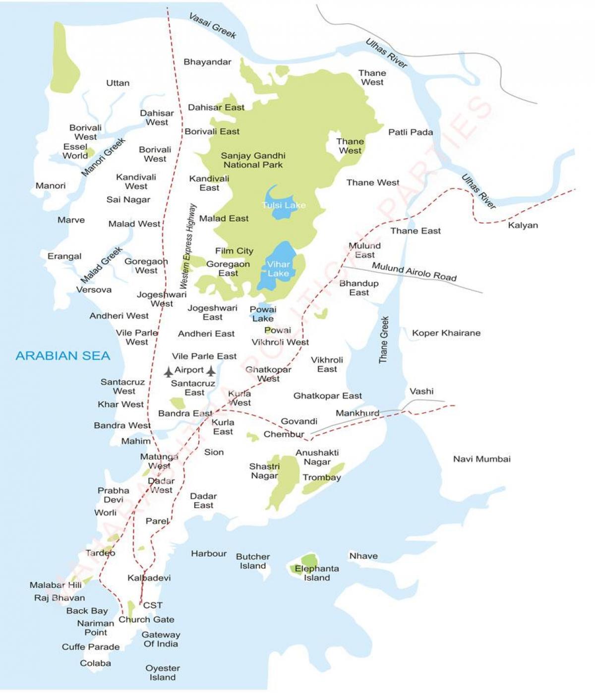 بمبئی حومه نقشه