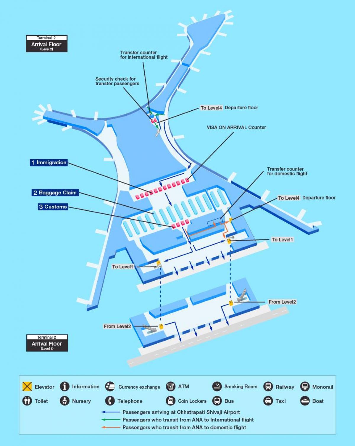 نقشه از فرودگاه بین المللی بمبئی