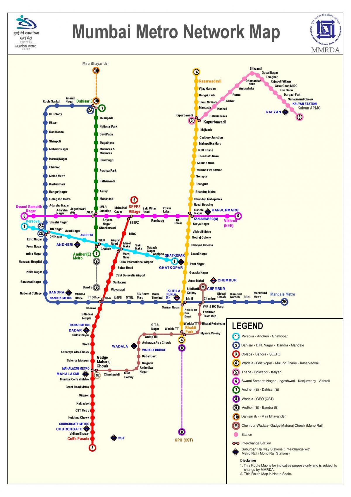 بمبئی مترو خط 3 نقشه مسیر