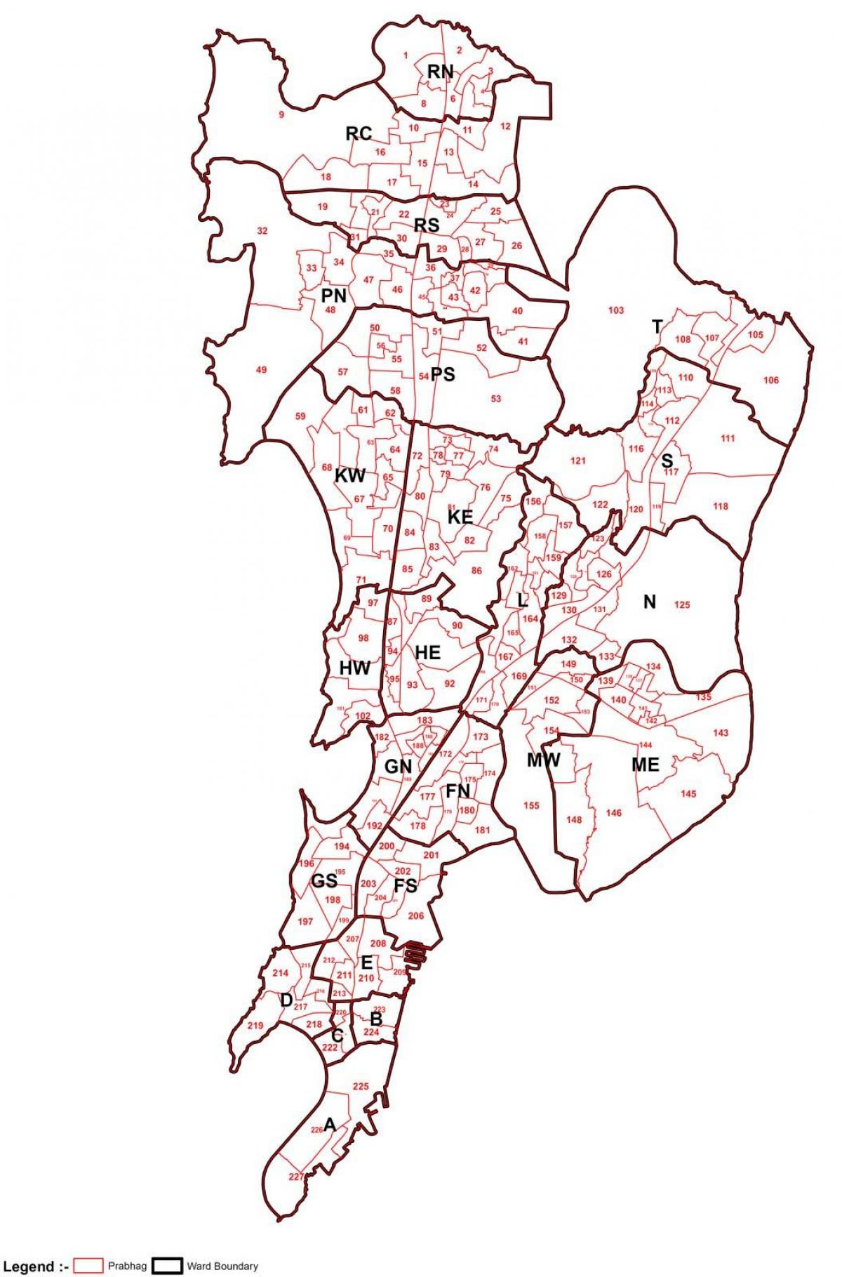 بمبئی نقشه منطقه خردمند