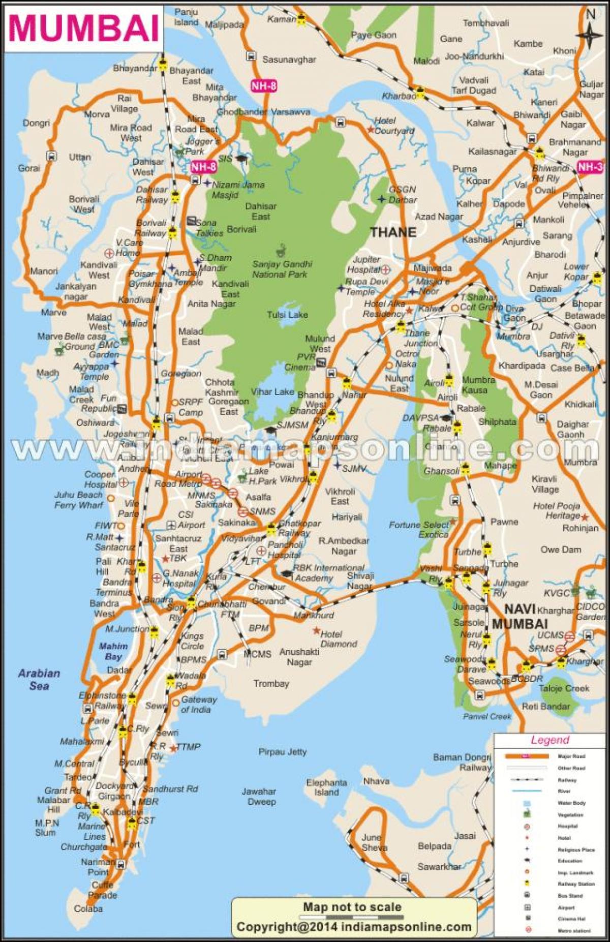 نقشه کامل بمبئی